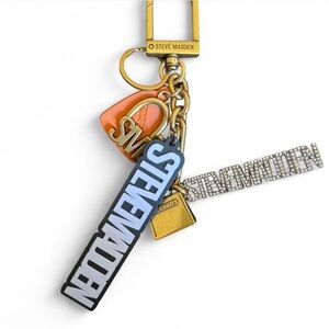 Steve Madden Multicharm Key and Bag Charm in Orange, Gold, White